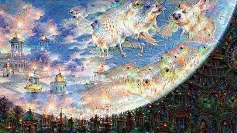 ai art done by AI software Google Deep Dream