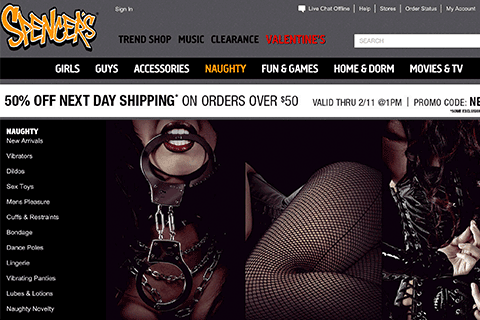 Spencers Naughty Category Website