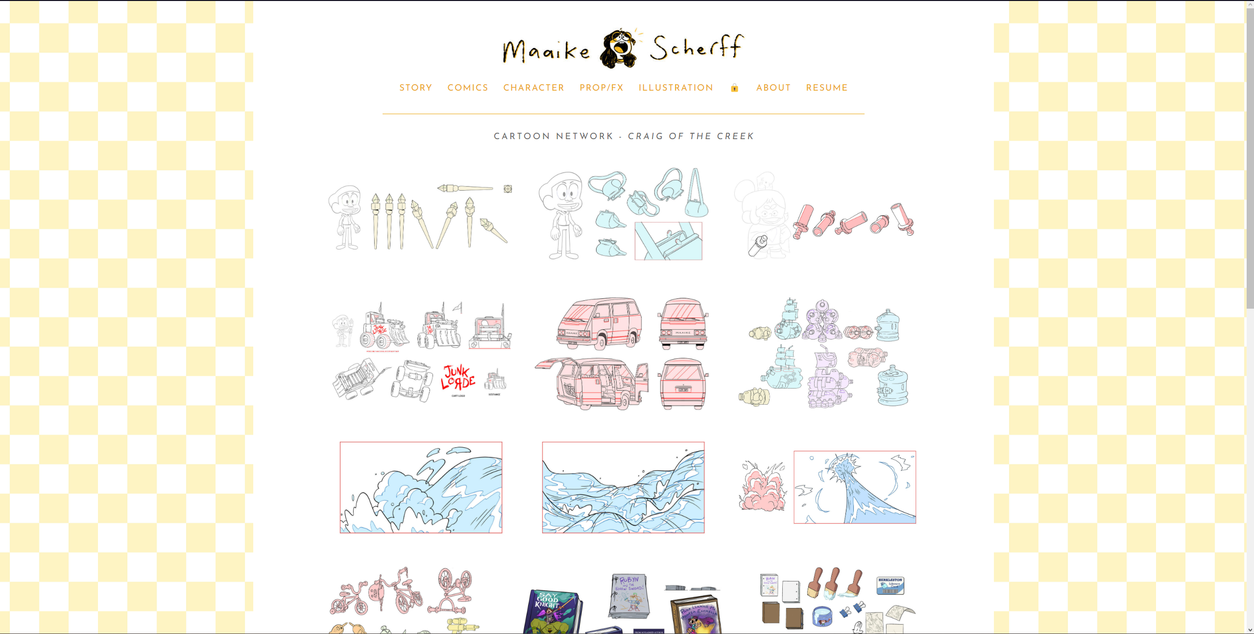 Maaike Scherff prop design page screenshot