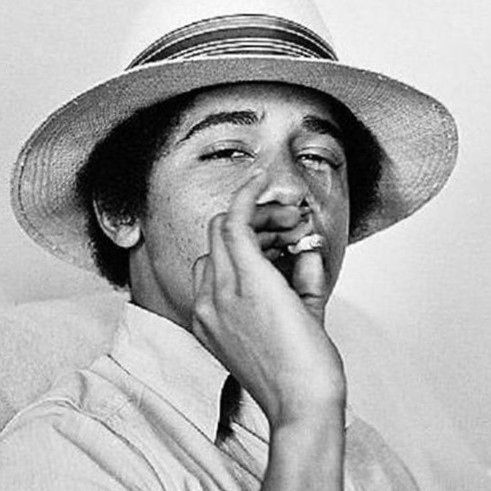Barack Obama smoking