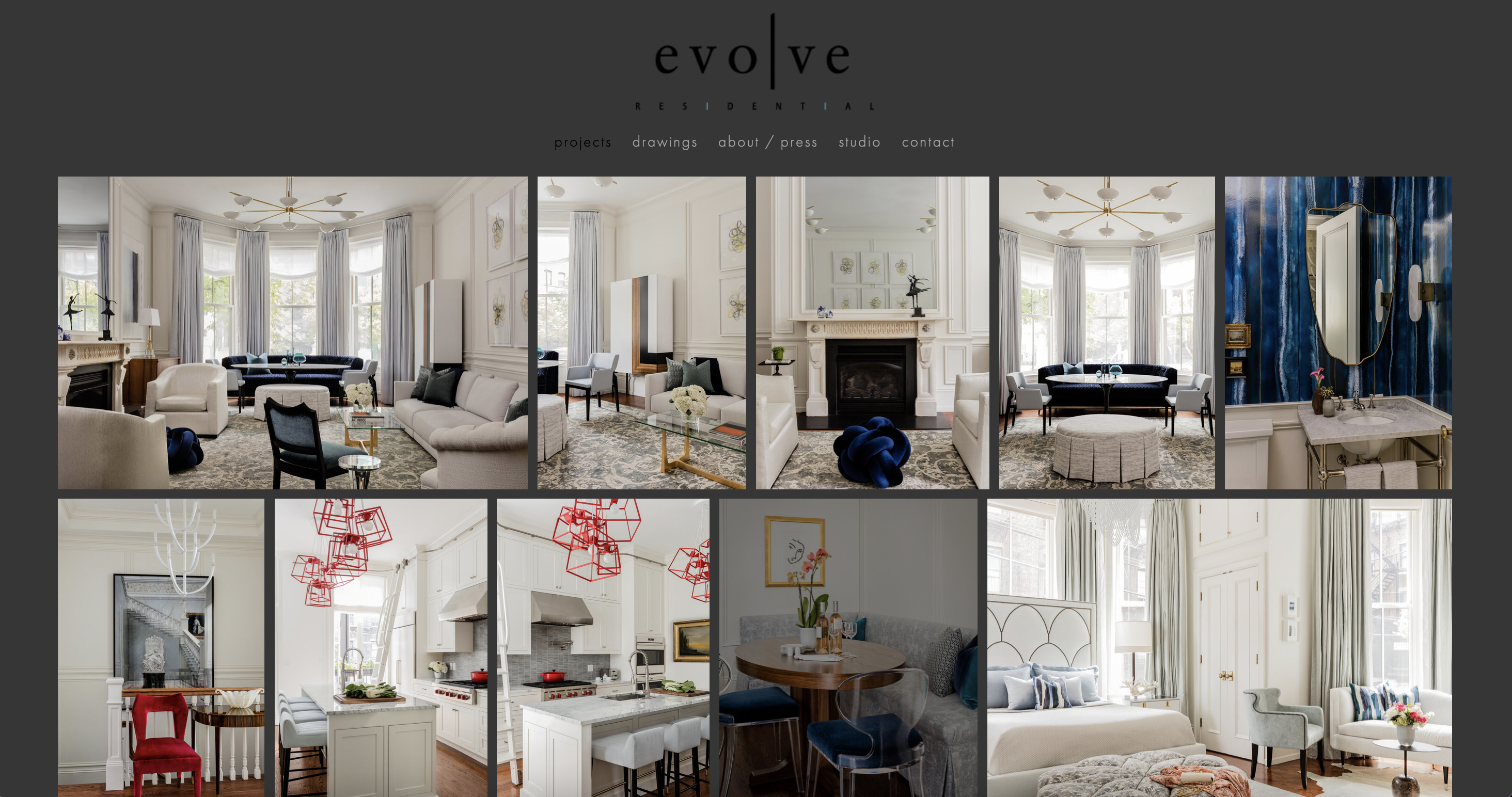 home page of Evolve Residential