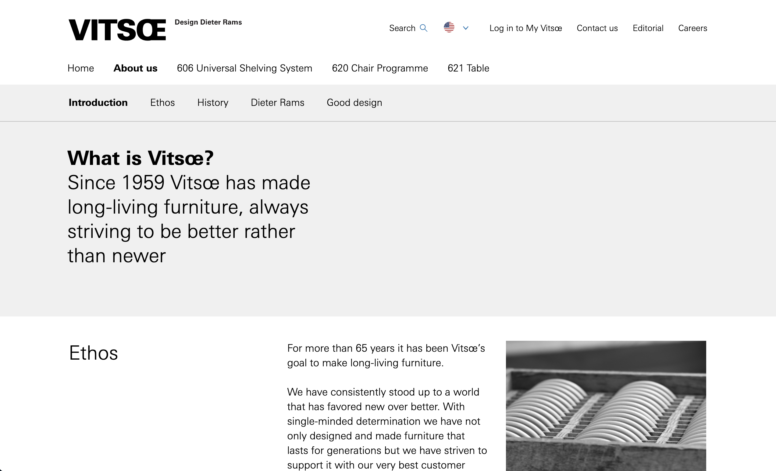 About page of VITSOE