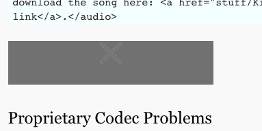 what firefox displays when it cannot play a CODEC