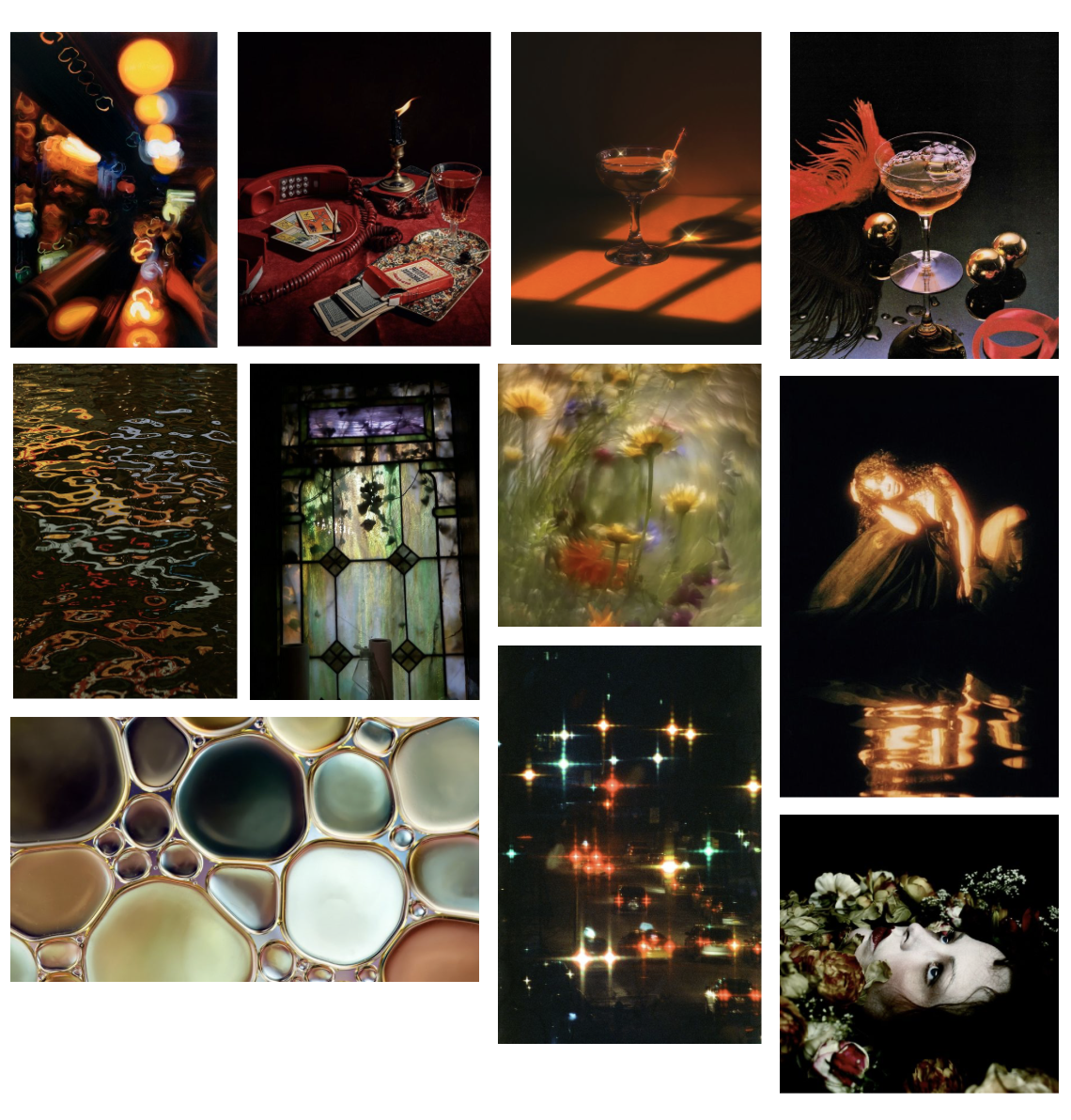 inspiration moodboard for midterm site