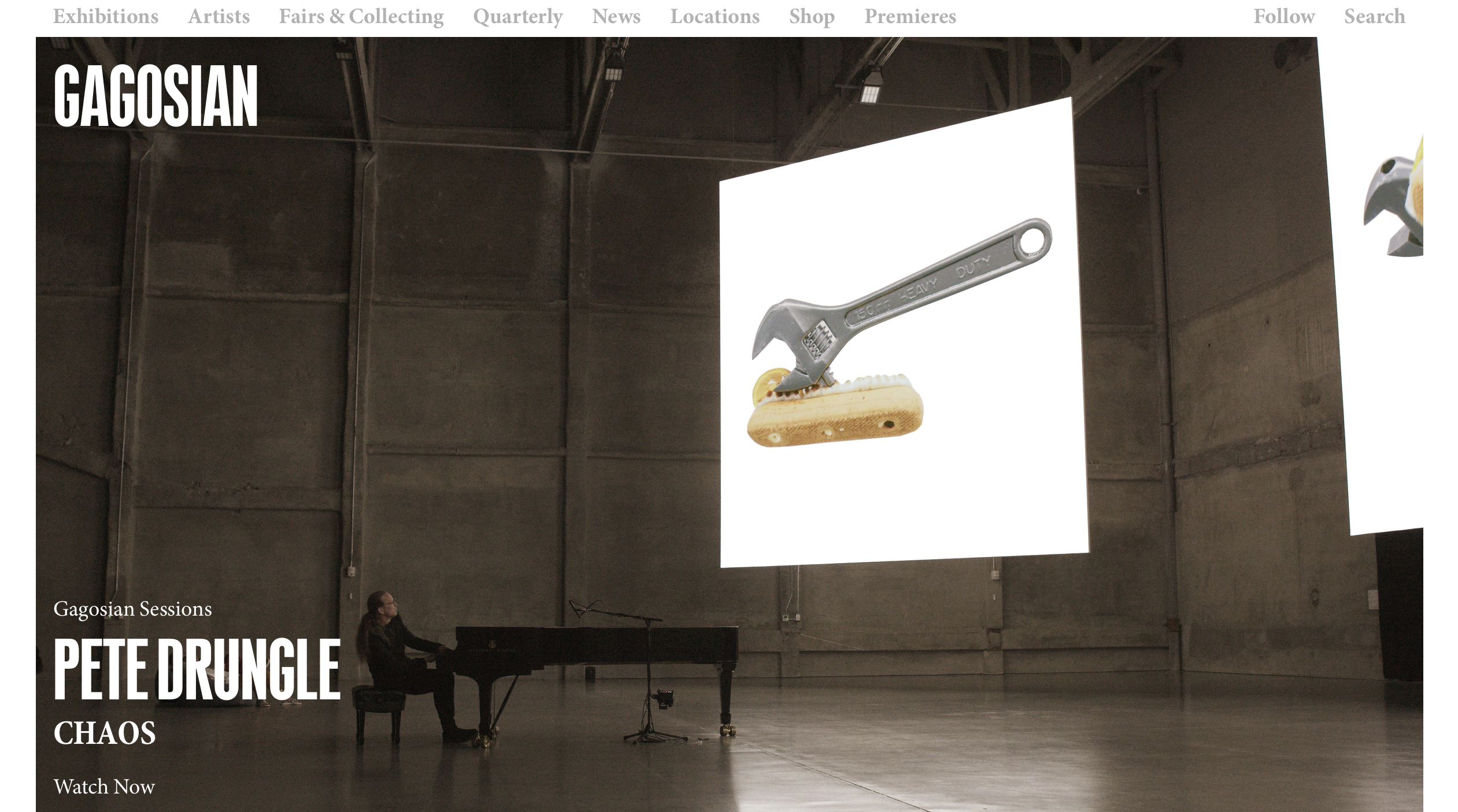 screenshot of gagosian website