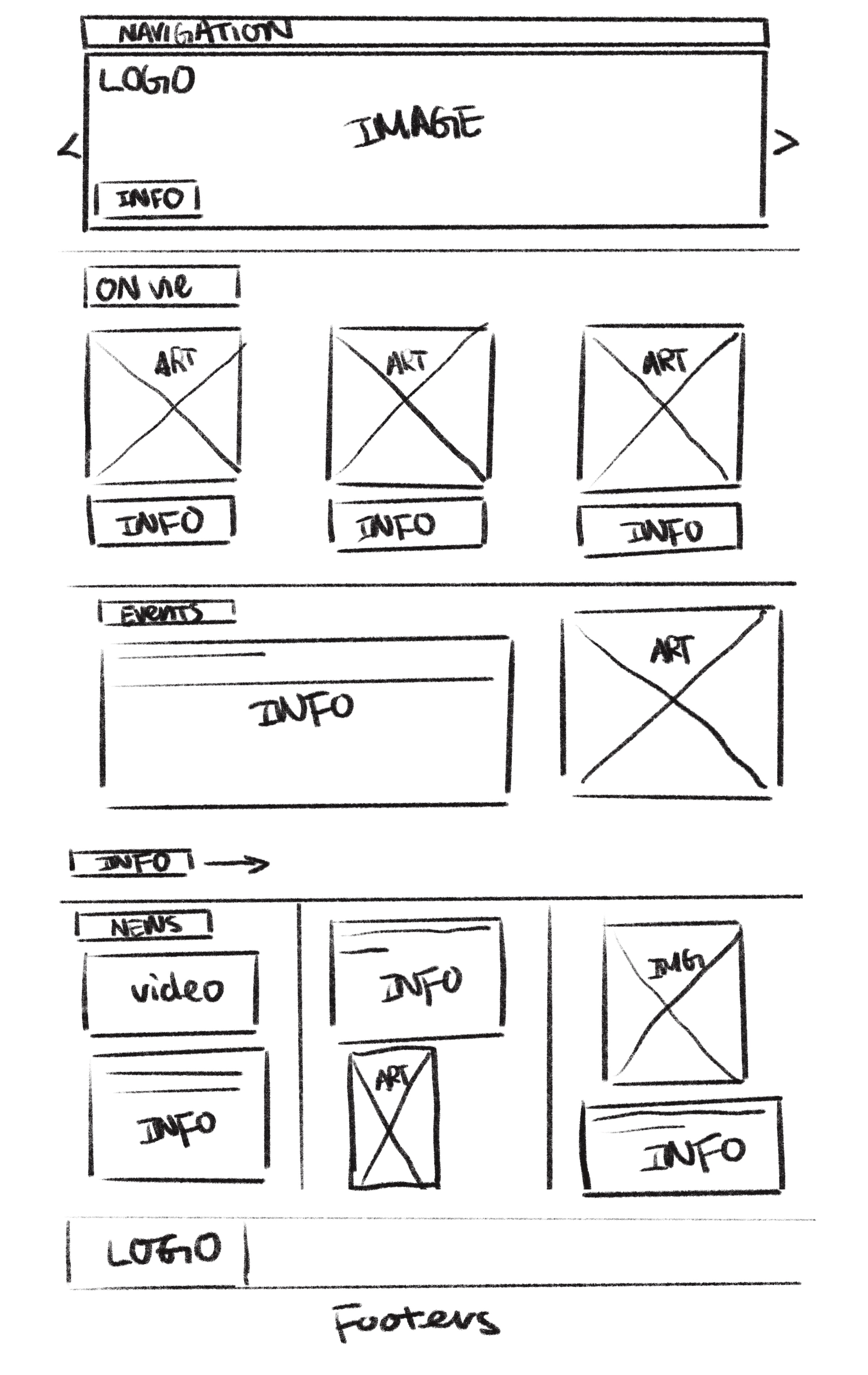 wireframe of gagosian website