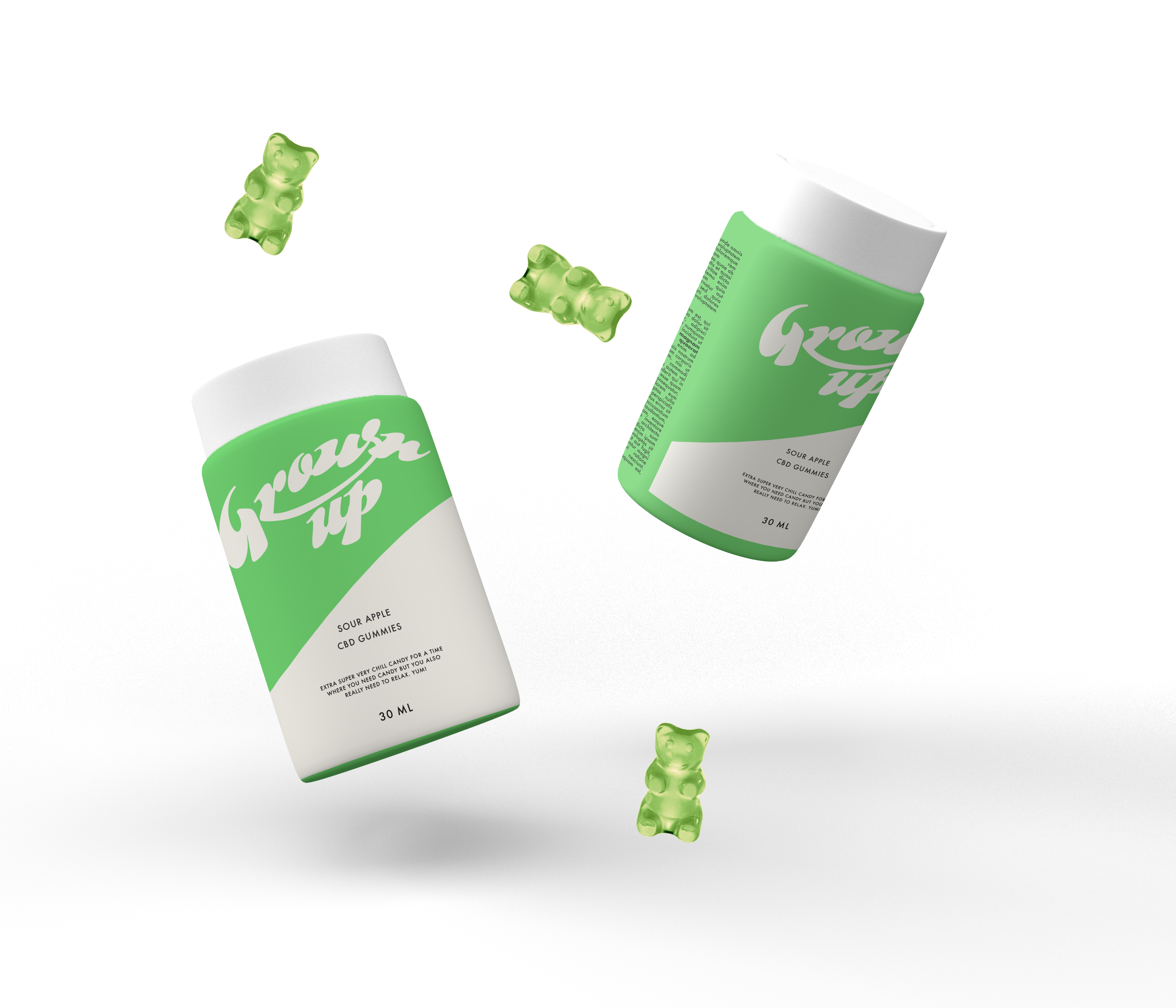 Grown Up Sour Apple Flavor CBD Gummies