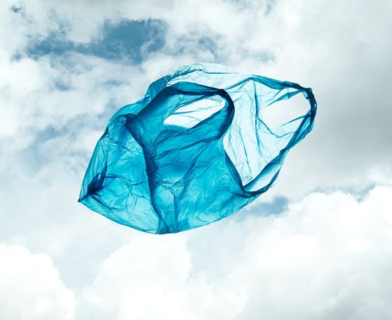 plastic bag floating in the air