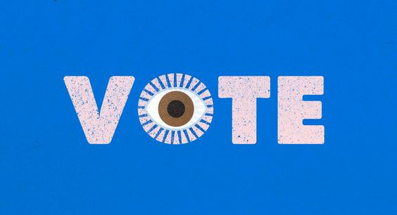 vote illustration or design with open eye