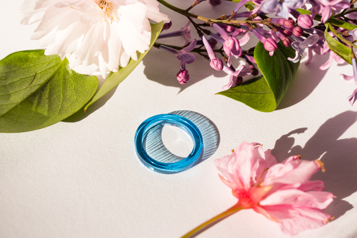 blue octagon ring