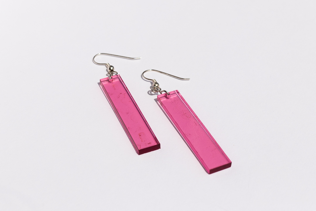 pink bar earrings