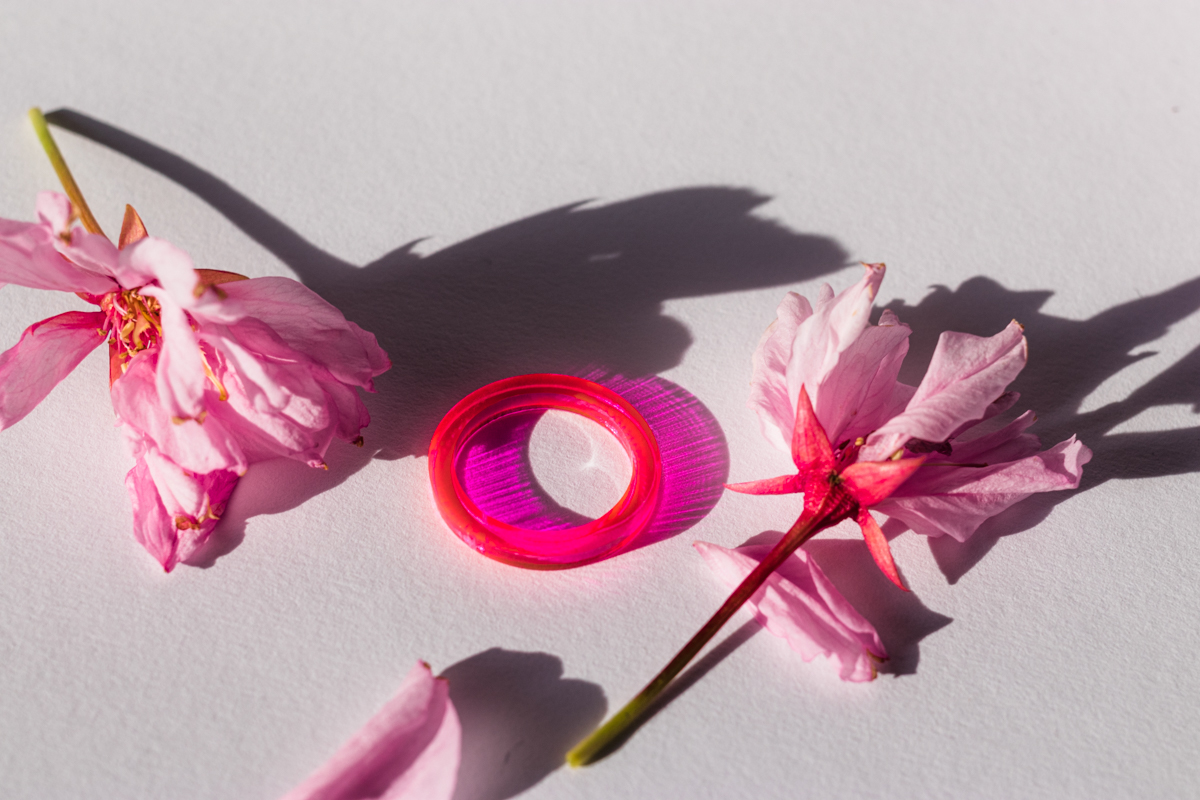 pink octagon ring