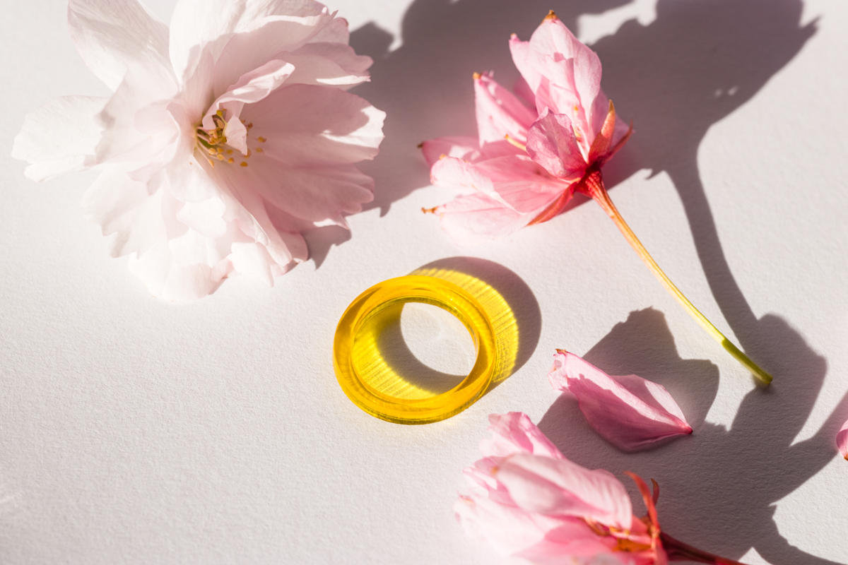 yellow octagon ring