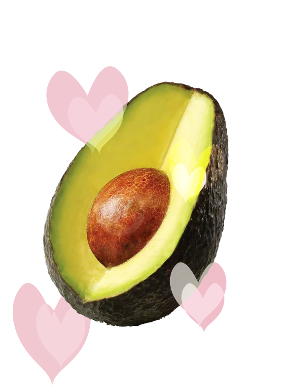 avocado with hearts