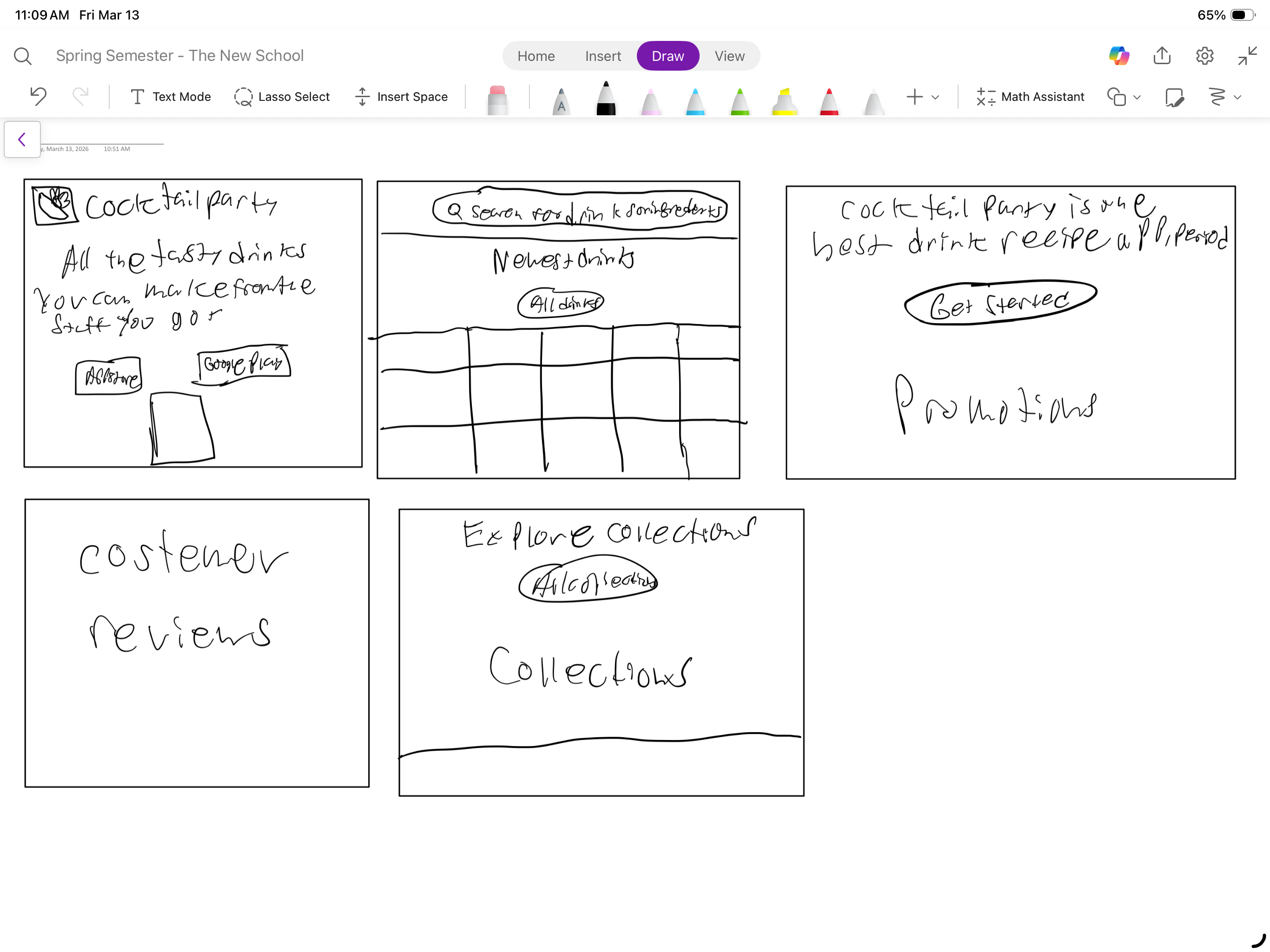 Website layout sketch