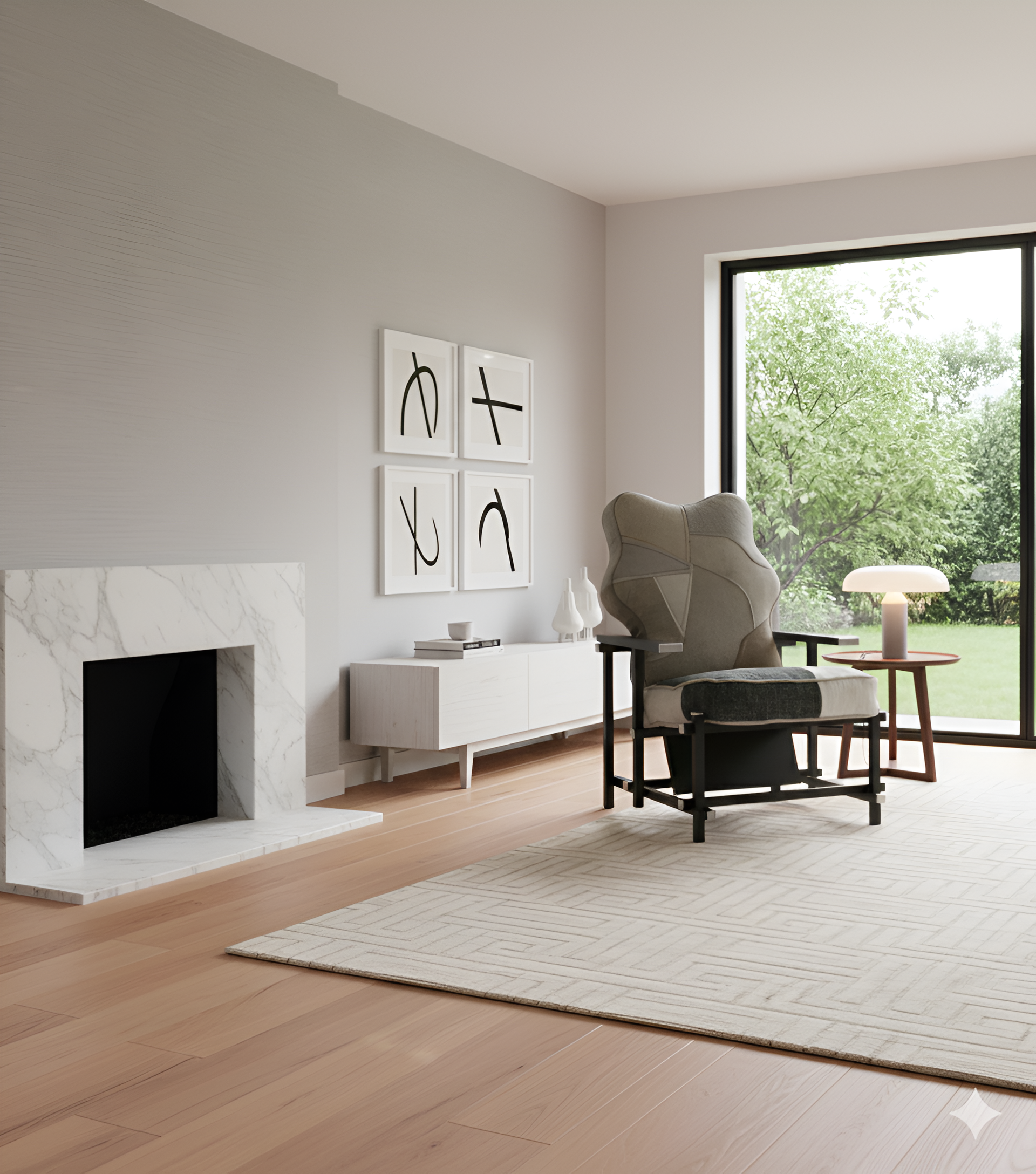 A uniquely styled chair