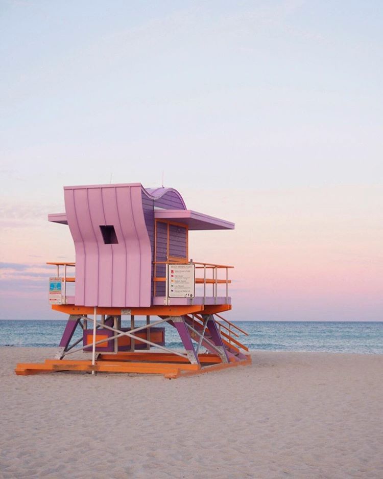 Miami skyline and beach