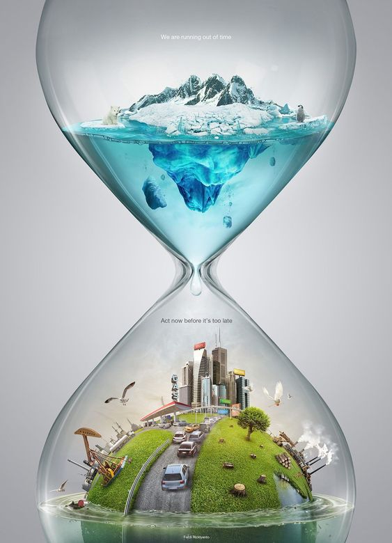 Climate change hourglass image