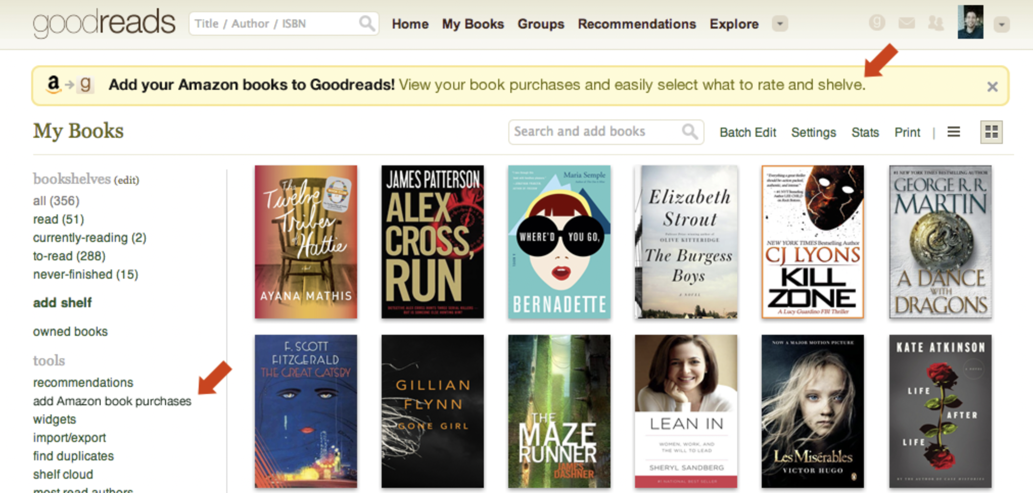goodreads ui