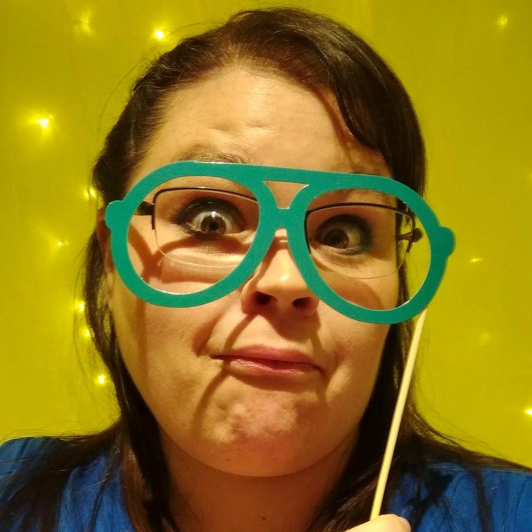 Cara with real and fake glasses