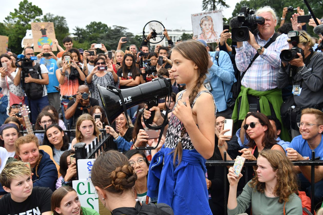 Greta at a rally