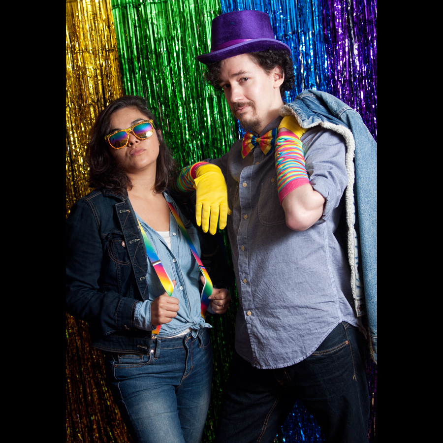 Rainbow fashion props.