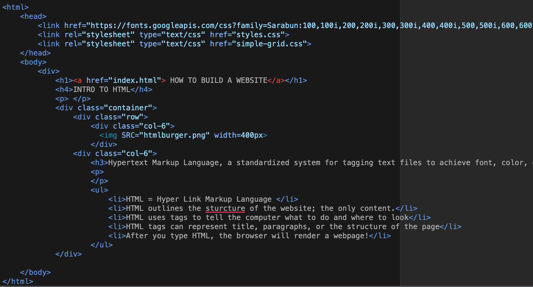HTML CODE EXAMPLE
