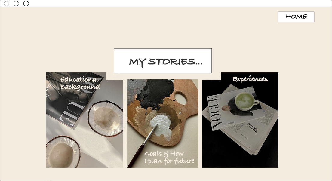 how the my story page would look like at the end