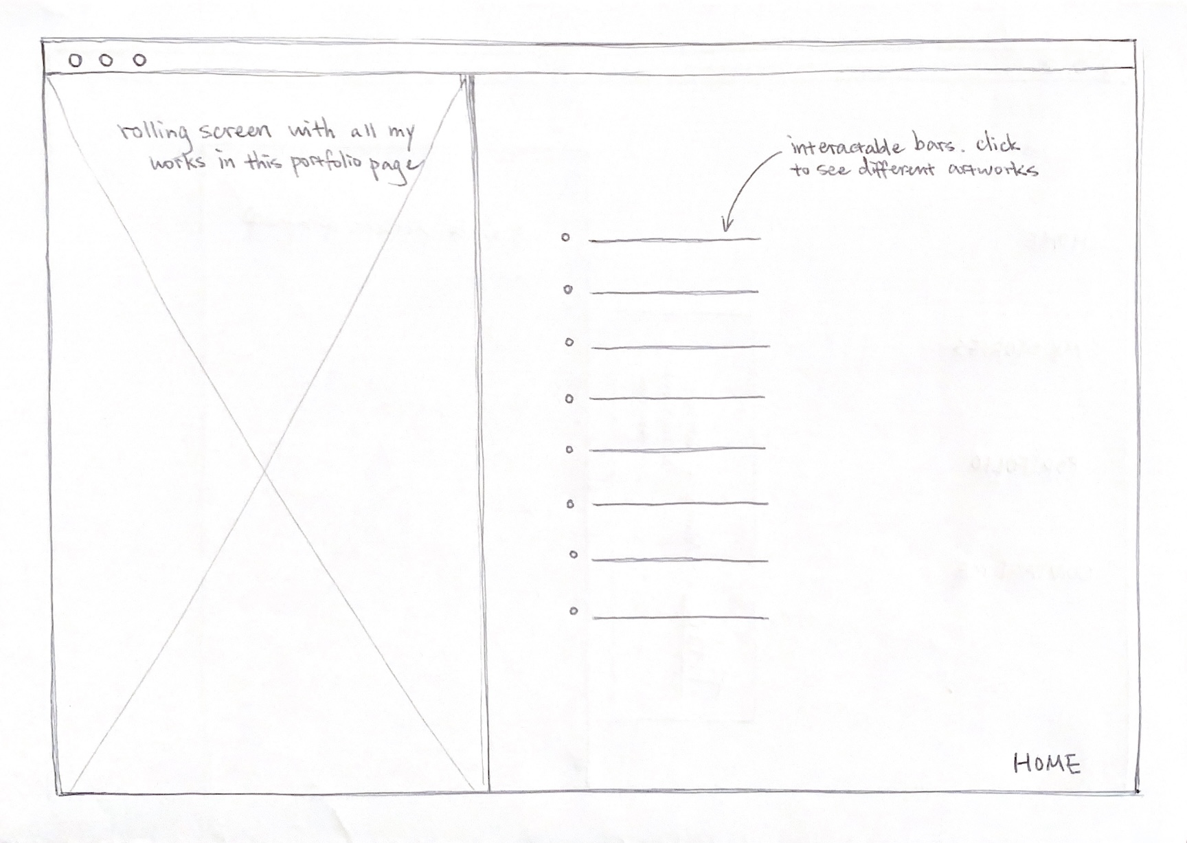 Thumbnails and Sketch for Portfolio page 