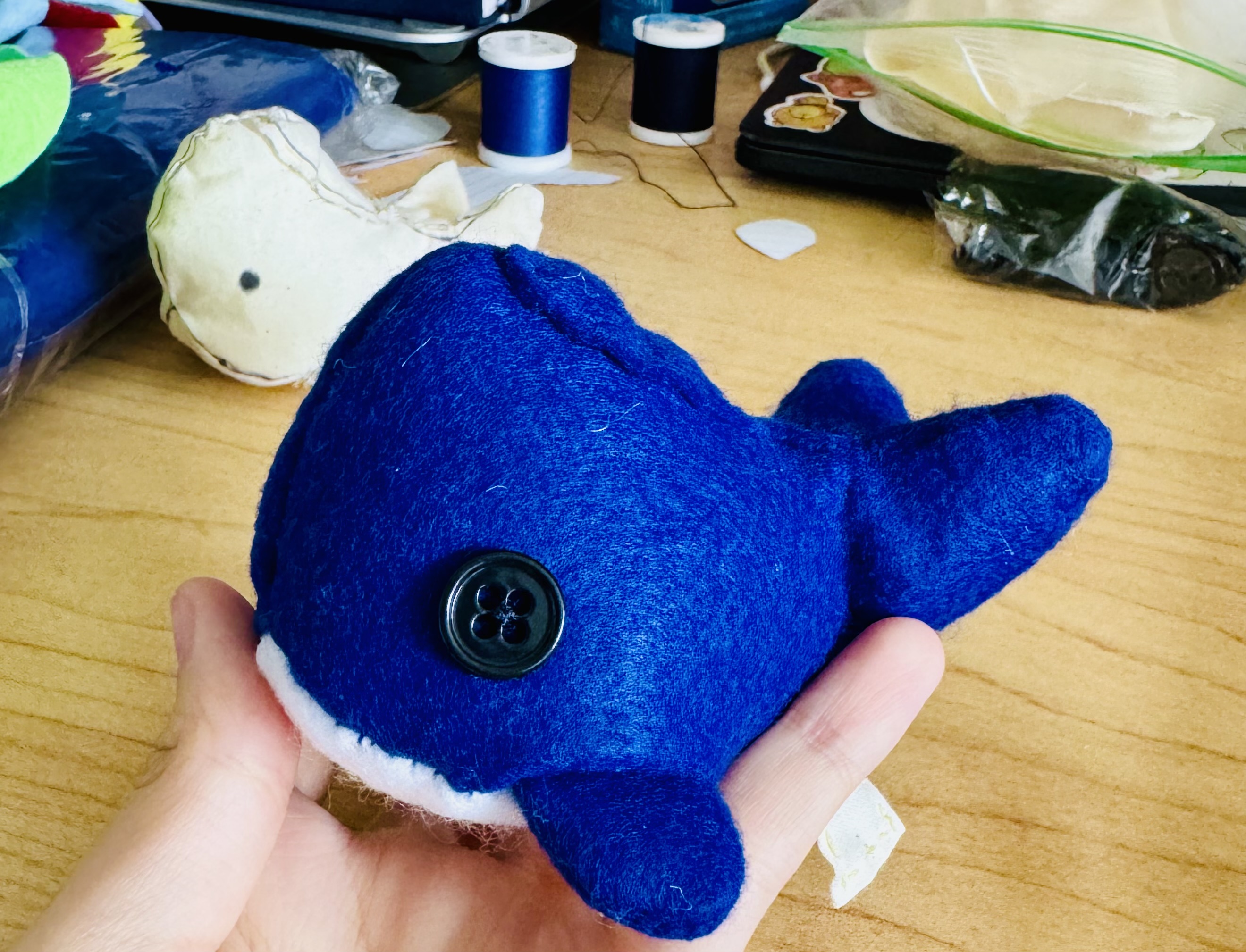 The first whale made after iterations of prototyping