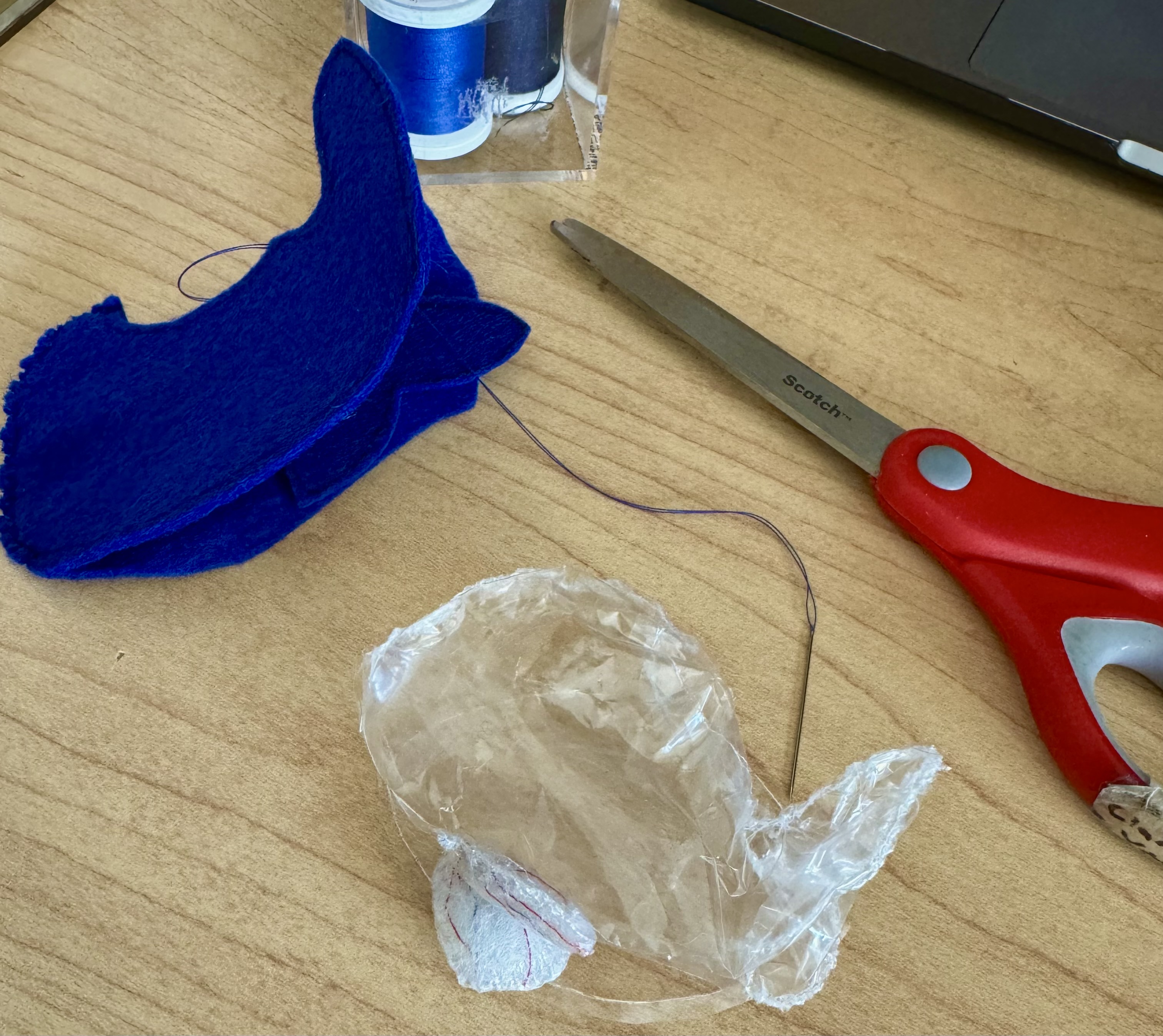 Making a special clear whale for my sister