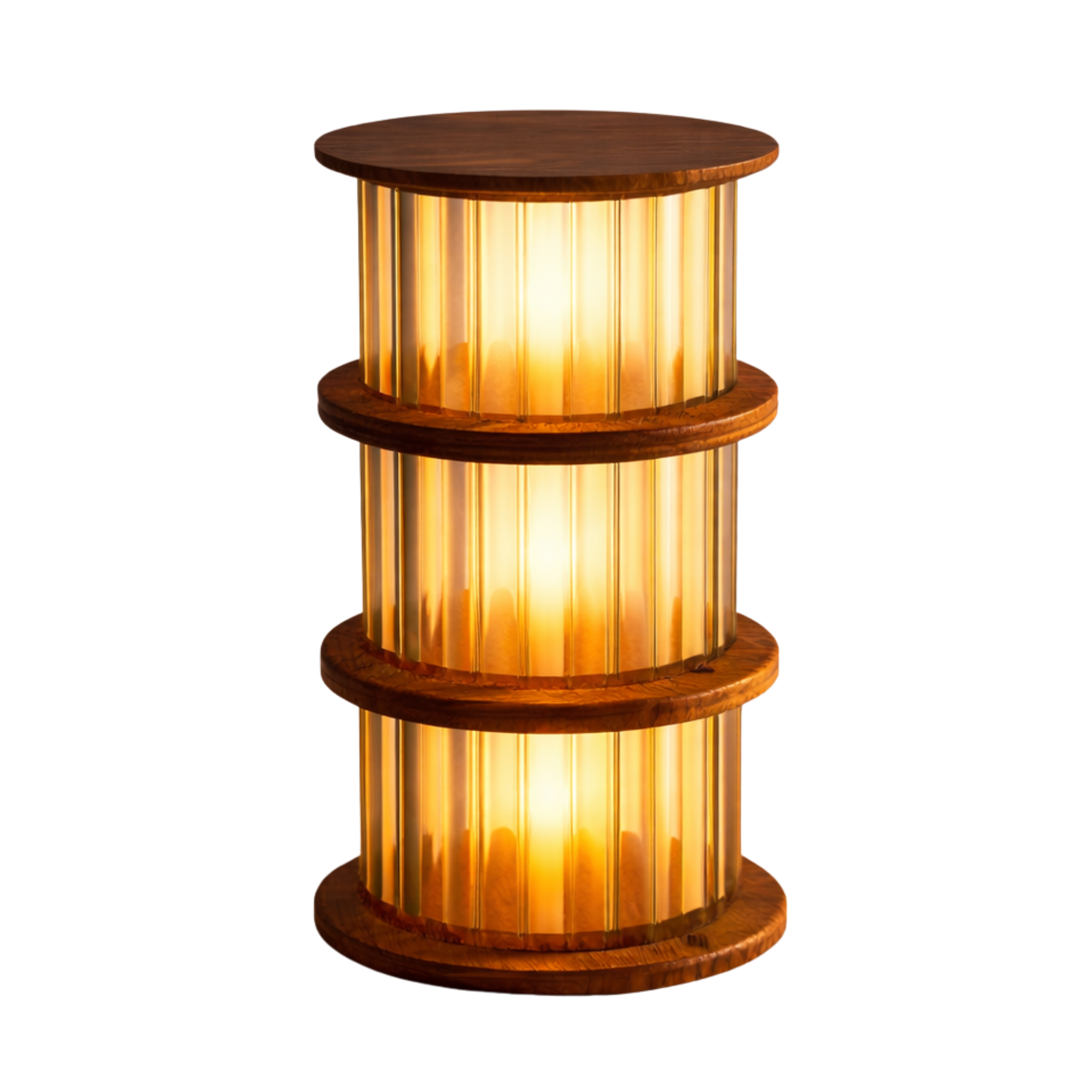 Solace lamp glowing warm amber