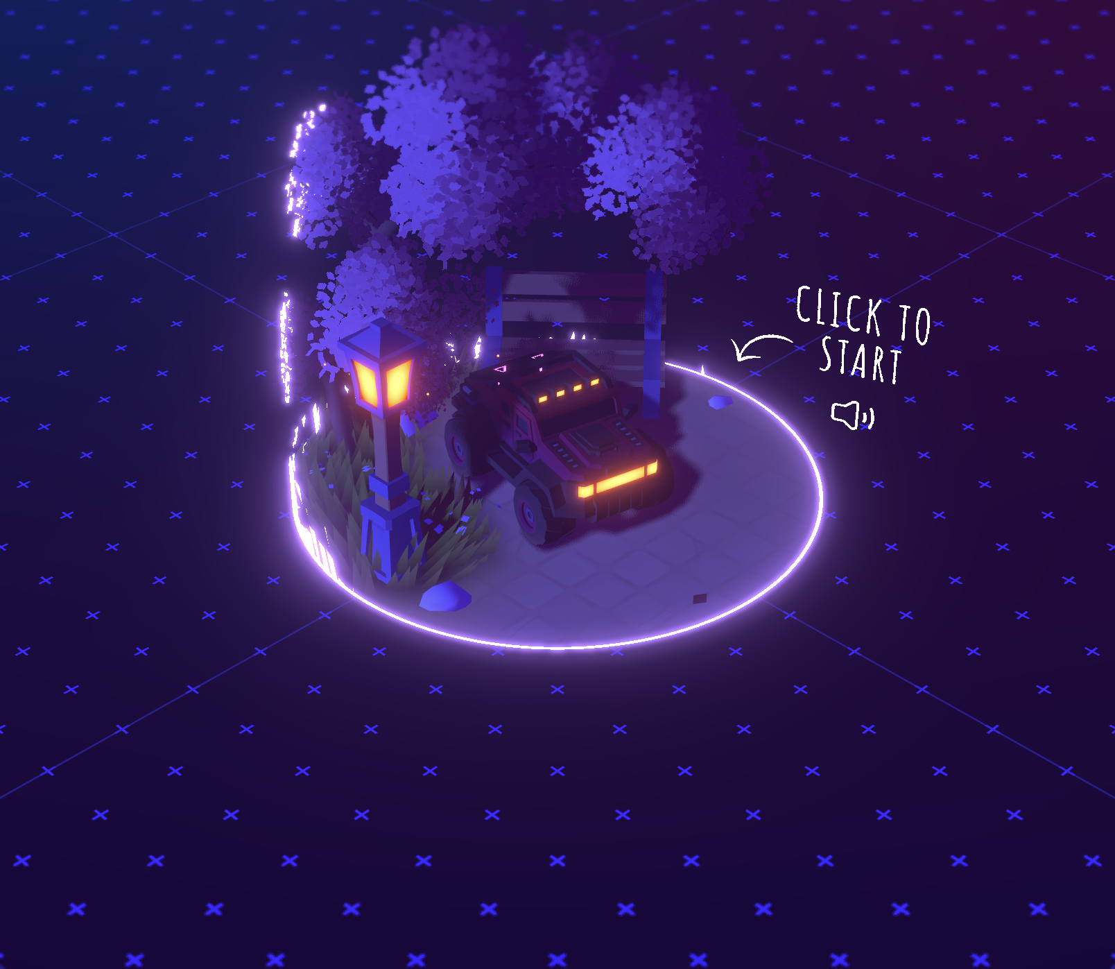 Bruno Simon's drivable 3D portfolio — entry scene