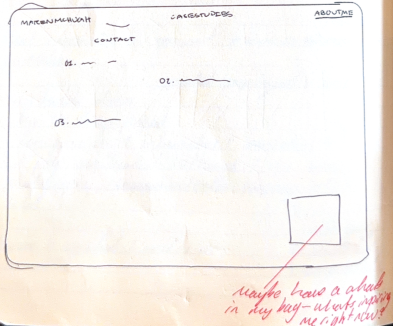 sketch of about me page