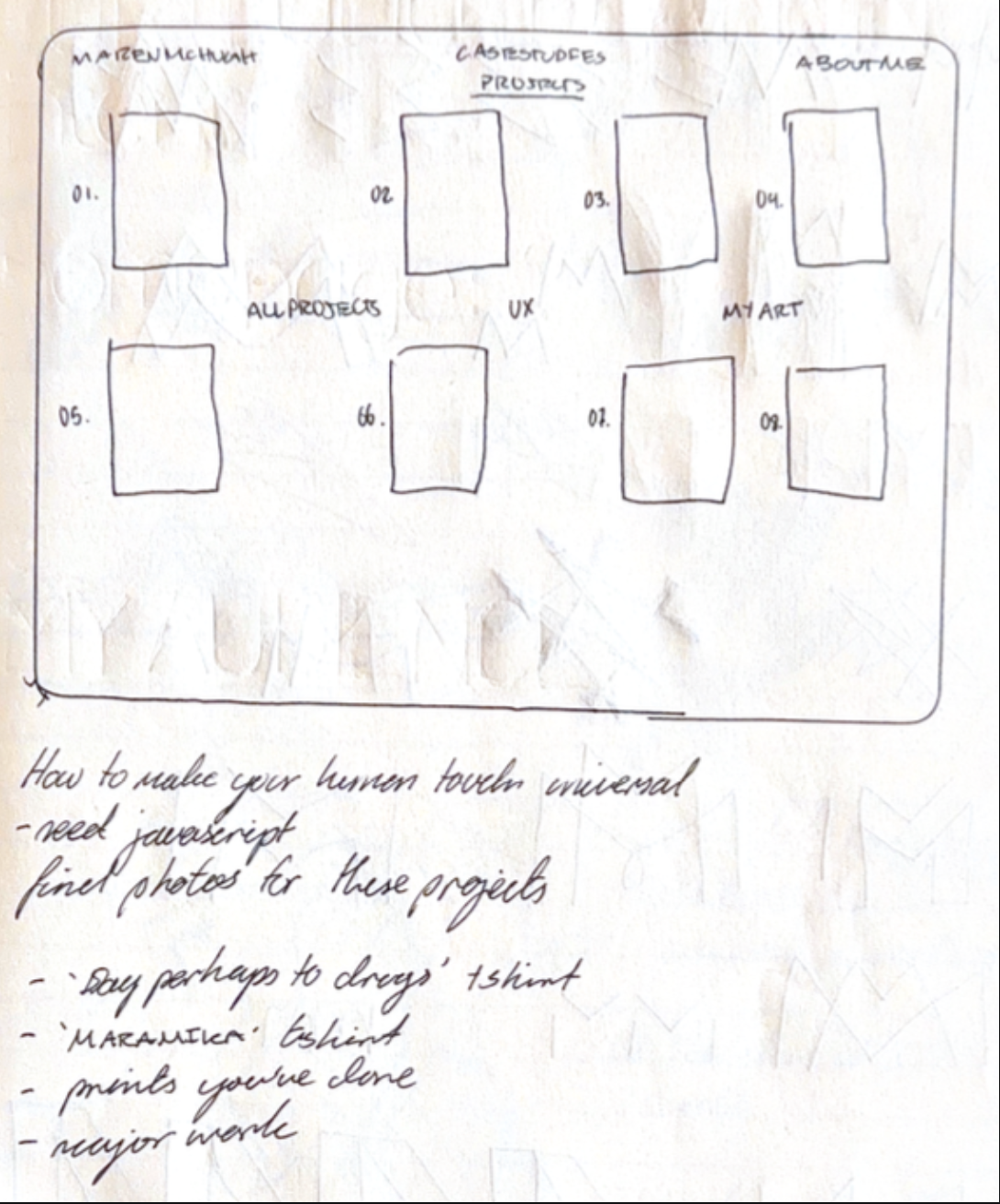 Projects page sketch