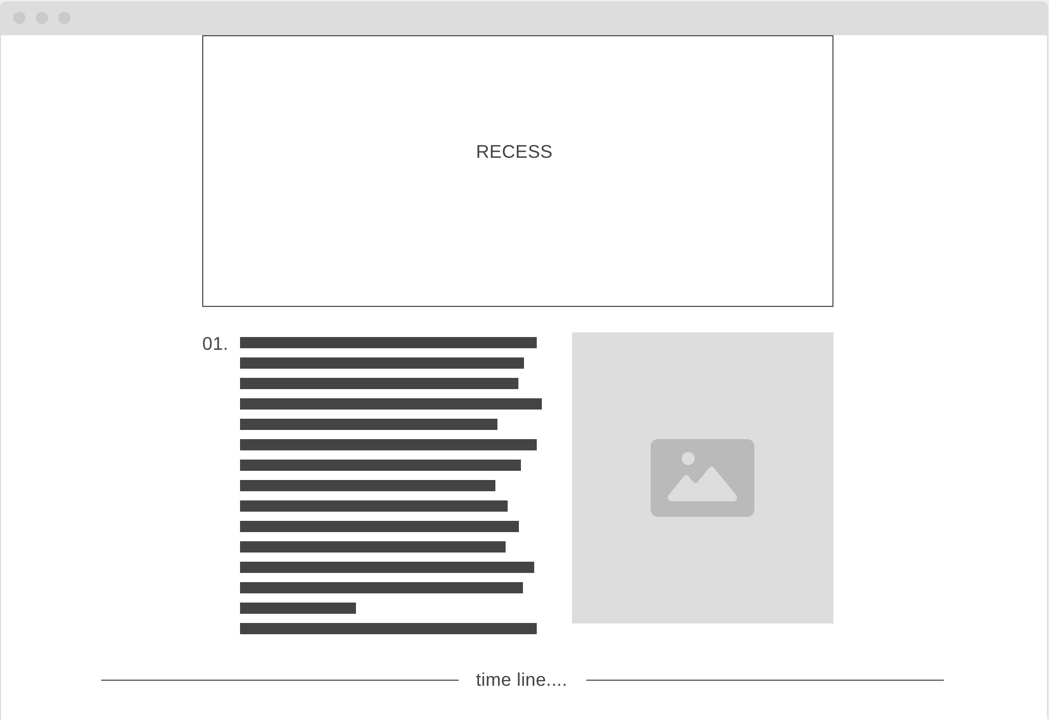 Recess Homepage once loaded