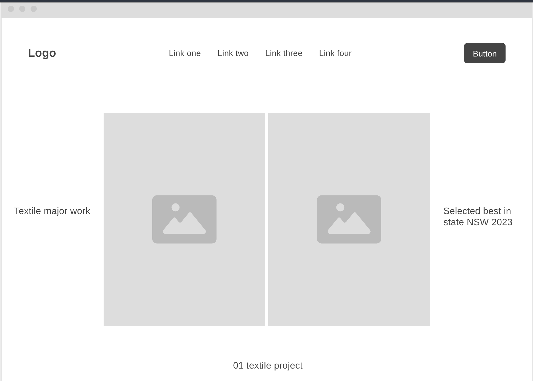 Initial homepage of only textile case study