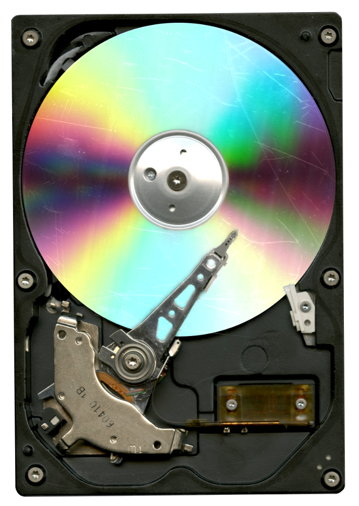 An open hard drive