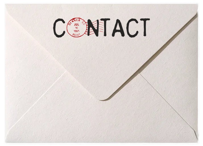 An envelope labelled CONTACT