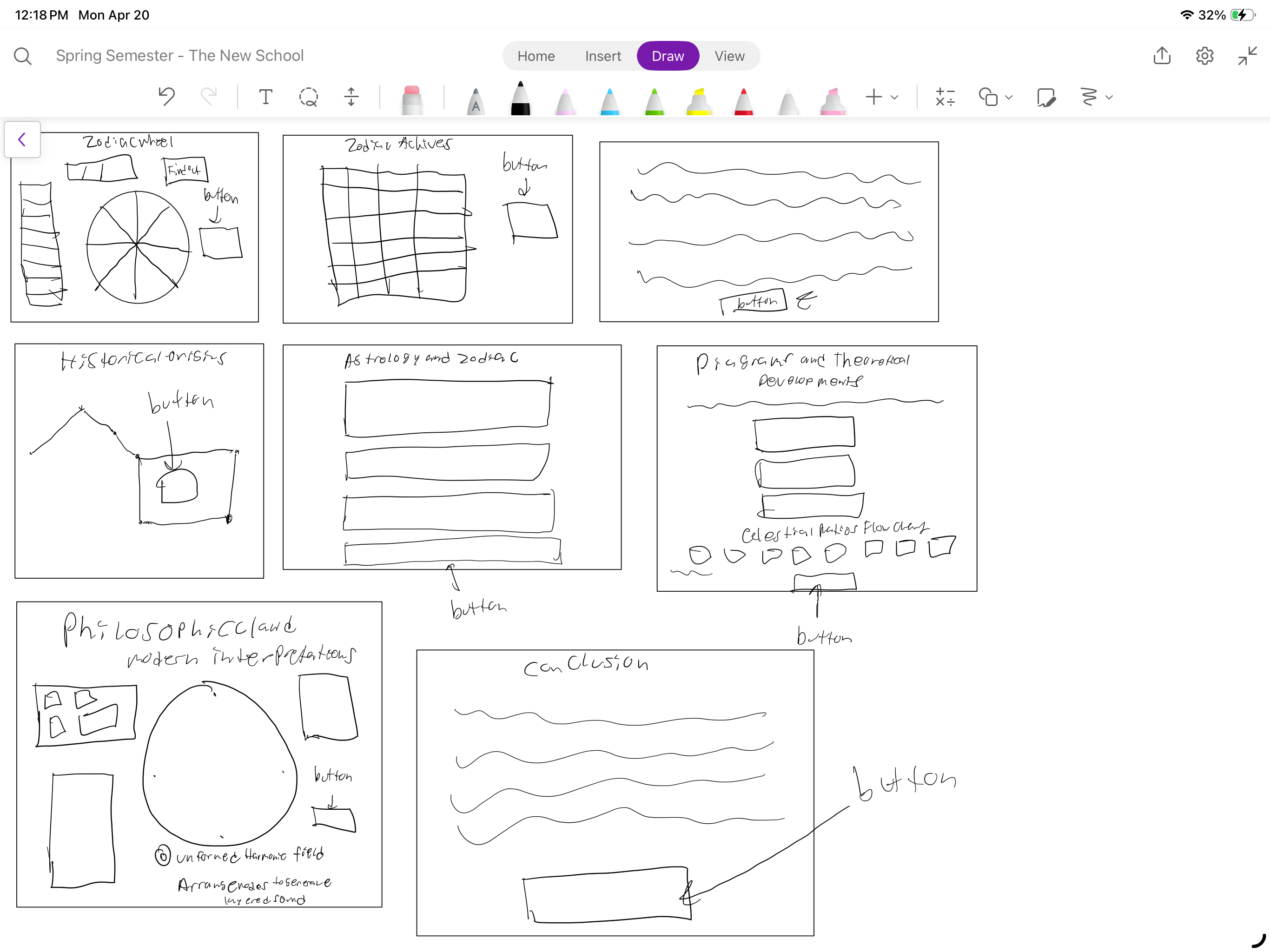 Website layout sketch
